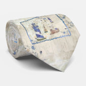 Vintage Maritim Stropdas (Opgerold)