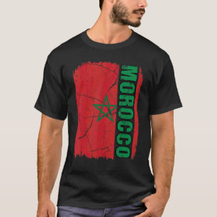 Vintage Marokkaanse Vlag Marokko Trots Wortels Erf T-shirt