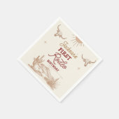 Vintage Maroon Desert First Rodeo 1st Birthday  Servet (Hoek)