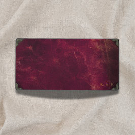 Vintage Maroon Leather Look Personalized Bureaumat
