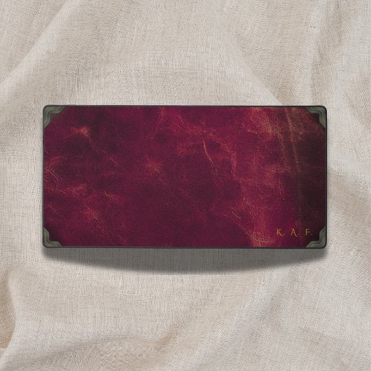 Vintage Maroon Leather Look Personalized Bureaumat