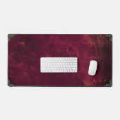 Vintage Maroon Leren Uitzicht Gepersonaliseerd Bureaumat (Keyboard & Muis)