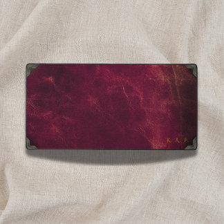 Vintage Maroon Leren Uitzicht Gepersonaliseerd Bureaumat