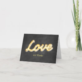 Vintage Marquee Licht Bedankkaart - schoolbord