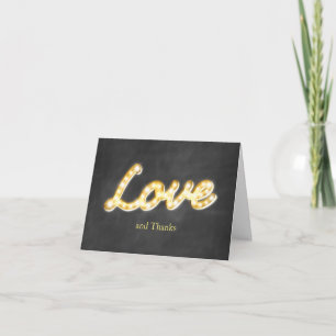 Vintage Marquee Licht Bedankkaart - schoolbord
