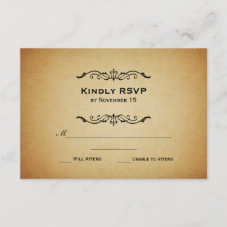 Vintage Marquis Wedding RSVP Kaartje
