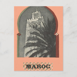 Vintage Marrakech, Maroc, Briefkaart