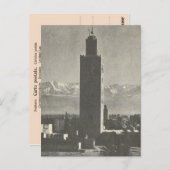 Vintage Marrakesh, Maroc, La Koutoubia Briefkaart (Voorkant / Achterkant)