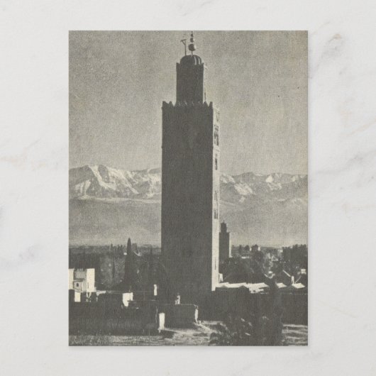 Vintage Marrakesh, Maroc, La Koutoubia Briefkaart (Voorkant)