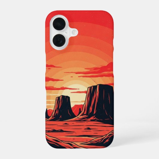 Vintage Mars Landscape iPhone 16 Hoesje (Achterkant)