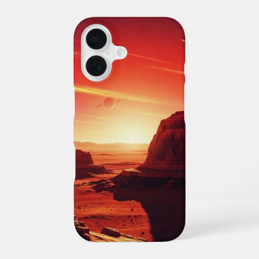 Vintage Mars Landschap iPhone 16 Hoesje (Achterkant)