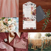 Vintage Marsala Blush Pewter Bloemstuk Programma Handwaaier