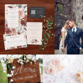 Vintage Marsala Blush Pewter Bloemstuk Programma Handwaaier
