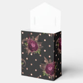 Vintage Marsala en roze gouden bloem Bedankdoosjes (Geopend)