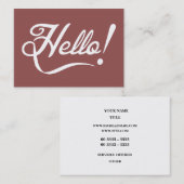 Vintage Marsala - Hallo Visitekaartje (Voorkant / Achterkant)