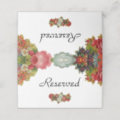 Vintage Marsala Red Floral Wedding Gereserveerd Plaatskaartje (Buitenkant ongevouwen)