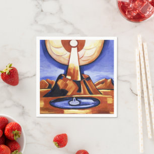 Vintage Marsden Hartley Yliaster Abstracte Kunst Servet
