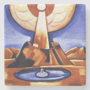 Vintage Marsden Hartley Yliaster Abstracte Kunst Stenen Onderzetter