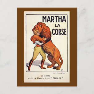 Vintage Martha La Corse Lion Tamer Briefkaart