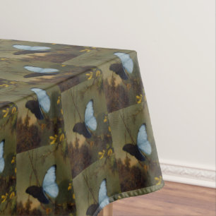 Vintage Martin Johnson Heade Blue Morpho Butterfly Tafelkleed