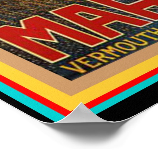 Vintage Martini & Rossi Art Deco Poster (Hoek)