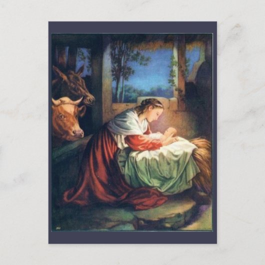 Vintage Mary en Baby Jesus Briefkaart (Voorkant)