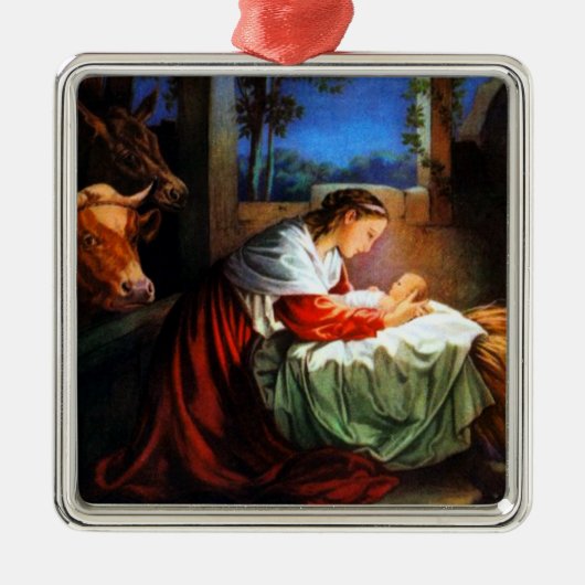 Vintage Mary en baby Jesus Ornament (Voorkant)