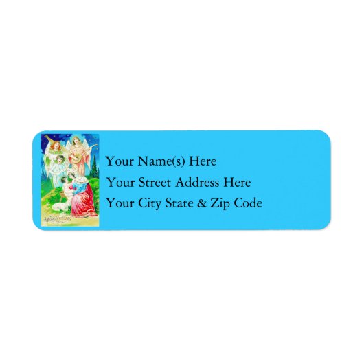 Vintage Mary Jesus en Angels Etiket (Voorkant)