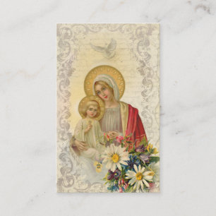 Vintage Mary Jesus Memorare gebeden Heilige Kaart Visitekaartje
