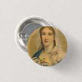 Vintage Mary Ronde Button 3,2 Cm (Voorkant /achterkant)