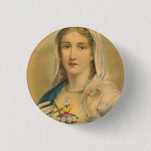 Vintage Mary Ronde Button 3,2 Cm (Voorkant)