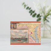 Vintage Maryland Map Briefkaart (Staand voorkant)