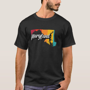 Vintage Maryland Retro 70s Stripes Maryland Us Sta T-shirt