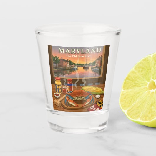 Vintage Maryland Shot Glas (Voorkant)