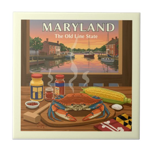 Vintage Maryland Tegeltje (Voorkant)