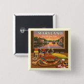 Vintage Maryland Vierkante Button 5,1 Cm (Voorkant /achterkant)