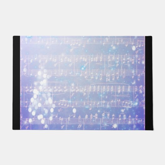 Vintage-mas muziekachtergrond - blauw deurmat (Voorkant)