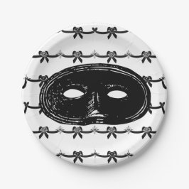 Vintage maskerbalmasker papieren bordje