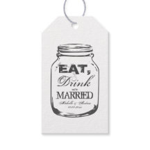 Vintage Mason jar gift labels voor bruiloft