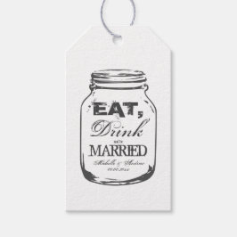 Vintage Mason jar gift labels voor bruiloft Cadeaulabel