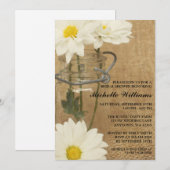Vintage Mason Jar White Daisies Vrijgezellenfeest Kaart (Voorkant / Achterkant)