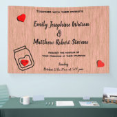 Vintage mason jar wood grain theme wedding  spandoek (Beurs)