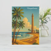 Vintage Maspalomas Meloneras Beach Gran Canaria Kaart (Staand voorkant)
