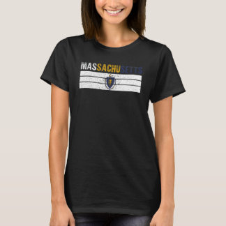Vintage Massachusetts Flag Massachusetts Proud Men T-shirt