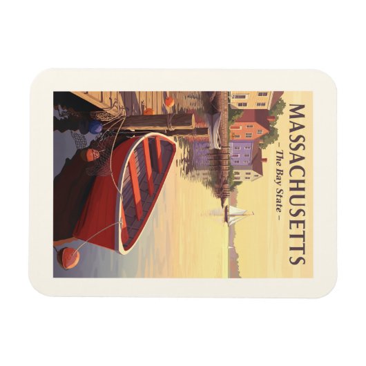 Vintage Massachusetts Magneet (Horizontaal)
