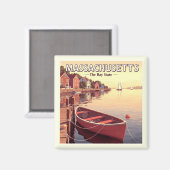 Vintage Massachusetts Magneet (Voorkant / Achterkant)
