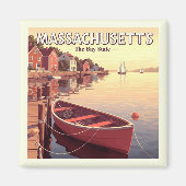 Vintage Massachusetts Magneet (Voorkant)