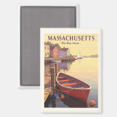 Vintage Massachusetts Magneet (Voorkant / Achterkant)