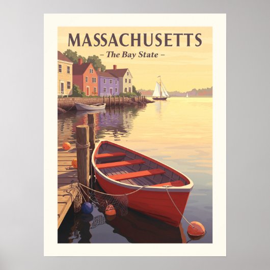 Vintage Massachusetts Poster (Voorkant)