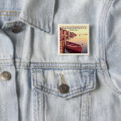 Vintage Massachusetts Vierkante Button 5,1 Cm (In situ)